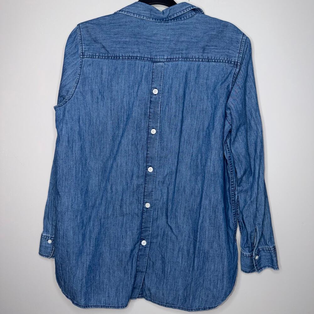 Talbots Button Back Womens Size Large Chambray Lo… - image 4